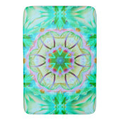 淡い緑の粒状のテクスチャ、花の万華鏡のように千変万化するパターンt バスマット (正面縦)