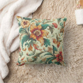 淡い緑の背景ヴィンテージの葉 クッション (ブランケット)