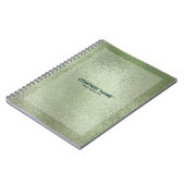 淡い緑の虹色の輝くガラスのテクスチャなし ノートブック (左側)