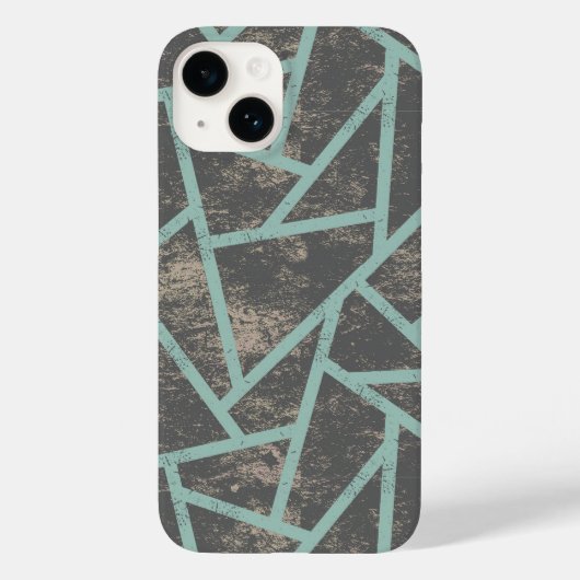 淡い緑色とグレーのモザイク模様 Case-Mate iPhoneケース (裏面)