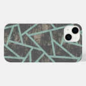 淡い緑色とグレーのモザイク模様 Case-Mate iPhoneケース (裏面 (横))