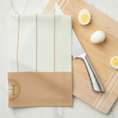 淡い緑、タンピンスプレイパーソナライズされたモノグラム キッチンタオル (四つ折り)