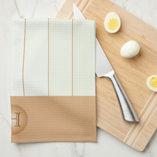 淡い緑、タンピンスプレイパーソナライズされたモノグラム キッチンタオル (四つ折り)