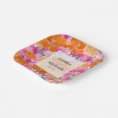 淡い色あせたピンクとオレンジのフローラフレッシュ結婚ズ ペーパープレート (傾斜あり)