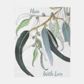 淡い色のかわいらし水色 フリースブランケット (正面)