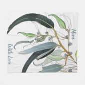 淡い色のかわいらし水色 フリースブランケット (正面(横))