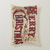 淡い色ので赤い金ゴールドの国スタイルのメリークリスマスの枕 アクセントクッション (正面(垂直))