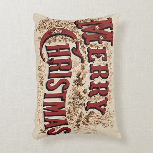 淡い色ので赤い金ゴールドの国スタイルのメリークリスマスの枕 アクセントクッション (正面(垂直))