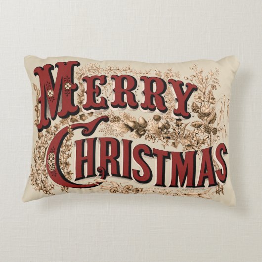 淡い色ので赤い金ゴールドの国スタイルのメリークリスマスの枕 アクセントクッション (裏面)
