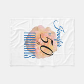 淡い色のなモモは50およびすばらしい誕生会上がりました フリースブランケット (正面(横))