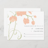 淡い色のな桃色のピンクの蘭RSVP 出欠カード (正面/裏面)