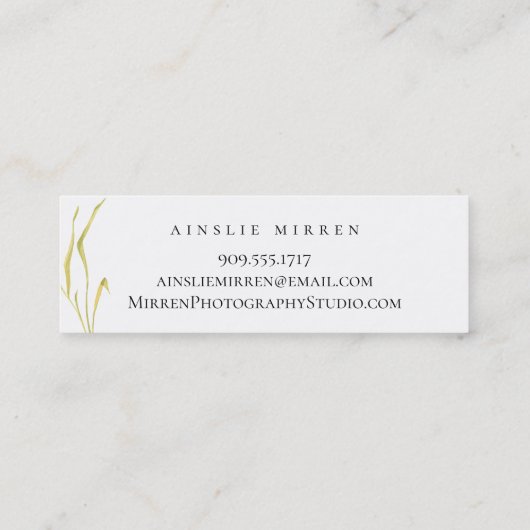 淡い色のな水の赤面の水彩画の花柄 スキニー名刺 (裏面)