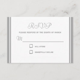 淡い色のな灰色の応答RSVPカード 出欠カード