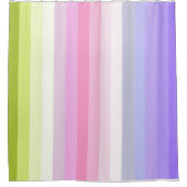 淡い色のな虹のストライプなBathの装飾 シャワーカーテン (正面)