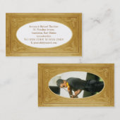 淡い色のな金ゴールドのボーダーをカスタマイズ 名刺 (正面/裏面)