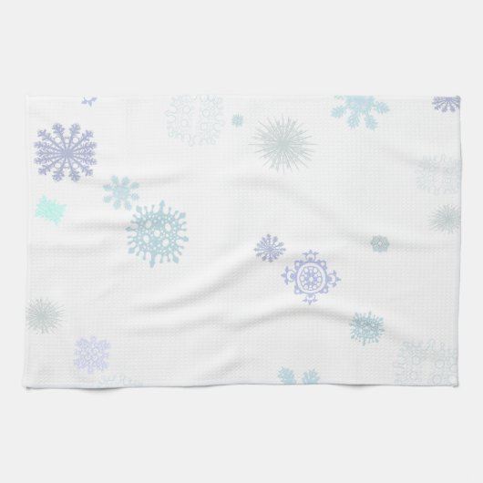 淡い色のな雪片 キッチンタオル (横)