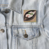 淡い色のな魚、ブラウンのプレートボタン 缶バッジ (インサイチュ)