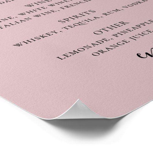 淡い色のほこりっぽいピ結婚ンクのバー ポスター (角)