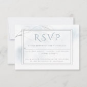 淡い色のほこりっぽい青い水色洗いグレーウィロー 出欠カード (正面)