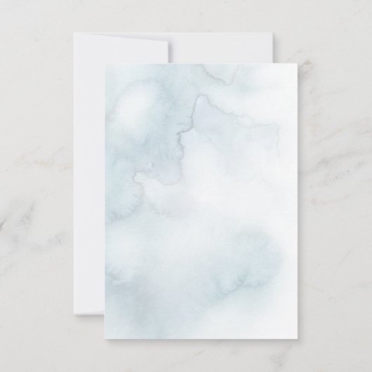 淡い色のほこりっぽい青い水色洗いグレーウィロー 出欠カード (裏面)