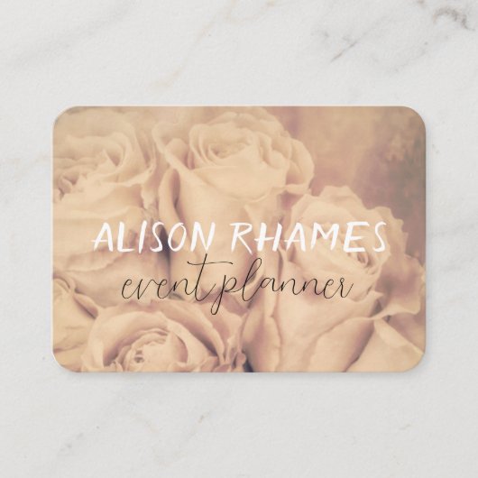 淡い色のエレガントイベントプランナーまたはカスタマイズ000 名刺 (正面)