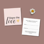 淡い色のエレガントバラ金ゴールドハート美しいサロン 紹介カード