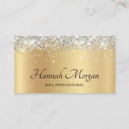 淡い色のエレガント金ゴールドグラデーショングリッター 名刺