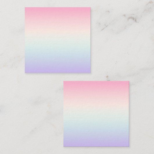 淡い色のカラフルグラデーション背景 スクエア名刺 (正面/裏面)
