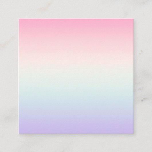 淡い色のカラフルグラデーション背景 スクエア名刺 (正面)
