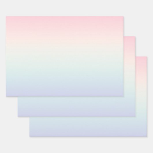 淡い色のカラフルグラデーション背景 ラッピングペーパーシート (セット)