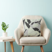 淡い色のグリーングレーブラックダイアゴナルアート抽象芸術 クッション (椅子)