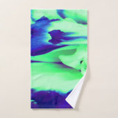 淡い色のグリーン·ネービー·ブルー·クリームパターン（の模様が）あるデザイン バスタオルセット (ハンドタオル)