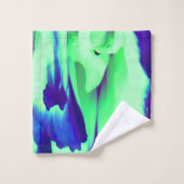 淡い色のグリーン·ネービー·ブルー·クリームパターン（の模様が）あるデザイン バスタオルセット (ウォッシュタオル)