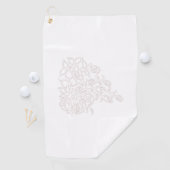 淡い色のグレー、ミルクホワイト、フローラデザイン ゴルフタオル (インサイチュ)