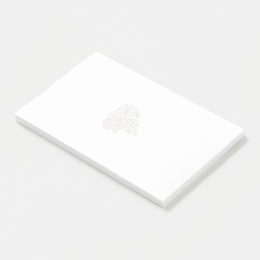 淡い色のグレー、ミルクホワイト、フローラデザイン ポストイット (アングル)