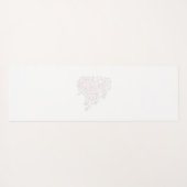 淡い色のグレー、ミルクホワイト、フローラデザイン ヨガマット (裏面(横))