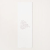 淡い色のグレー、ミルクホワイト、フローラデザイン ヨガマット (裏面)