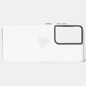 淡い色のグレー、ミルクホワイト、フローラデザイン SAMSUNG GALAXYケース (左側面)