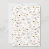 淡い色のシンプルモダンフローラブライダルシャワー招待 招待状 (裏面)