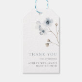 淡い色のシンプルモダンフローラベビーシャワーメッセージカード ギフトタグ (正面)