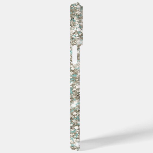 淡い色のターコイズプラチナのキラキラのGlam署名 Case-Mate iPhoneケース (裏面 / 右)