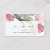 淡い色のチューリップフローラエレガント 名刺 (裏面)