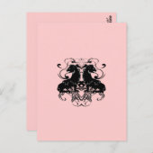 淡い色のドグウッドピンクヴィンテージライオンデザイン ポストカード (正面/裏面)