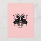 淡い色のドグウッドピンクヴィンテージライオンデザイン ポストカード (正面)