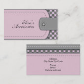 淡い色のバラピンクレザーのルック&パターカスタムン 名刺 (正面/裏面)