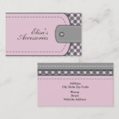 淡い色のバラピンクレザーのルック&パターカスタムン 名刺 (正面/裏面)