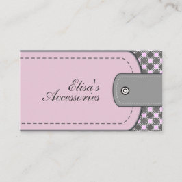 淡い色のバラピンクレザーのルック&パターカスタムン 名刺