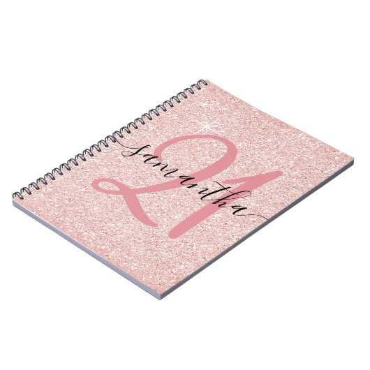 淡い色のバラ金ゴールドパーソナライズされたグリッター21誕生日 ノートブック (左側)