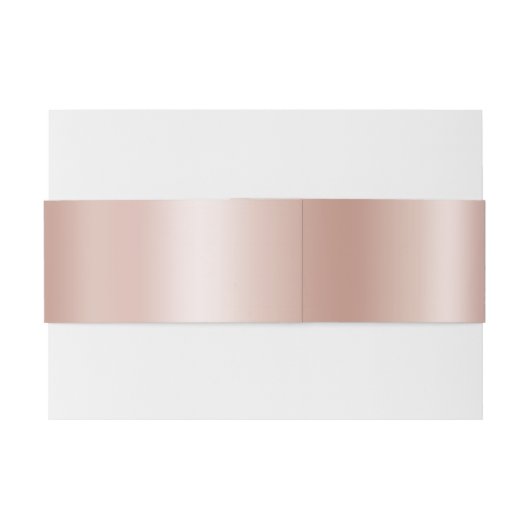 淡い色のバラ金ゴールド勾配箔モダン筆記体 招待状ベリーバンド (裏面例)