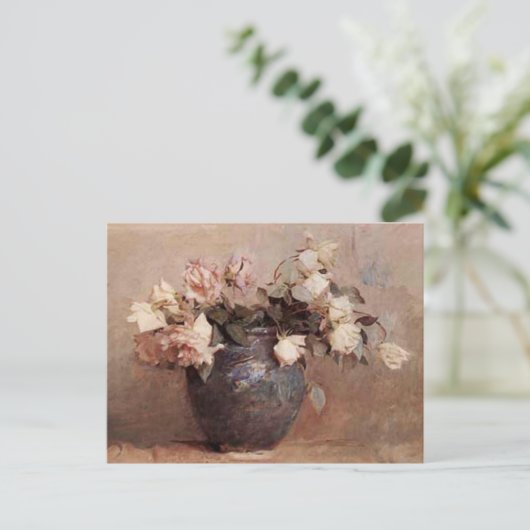 淡い色のバラ – はがき (スタンド正面)